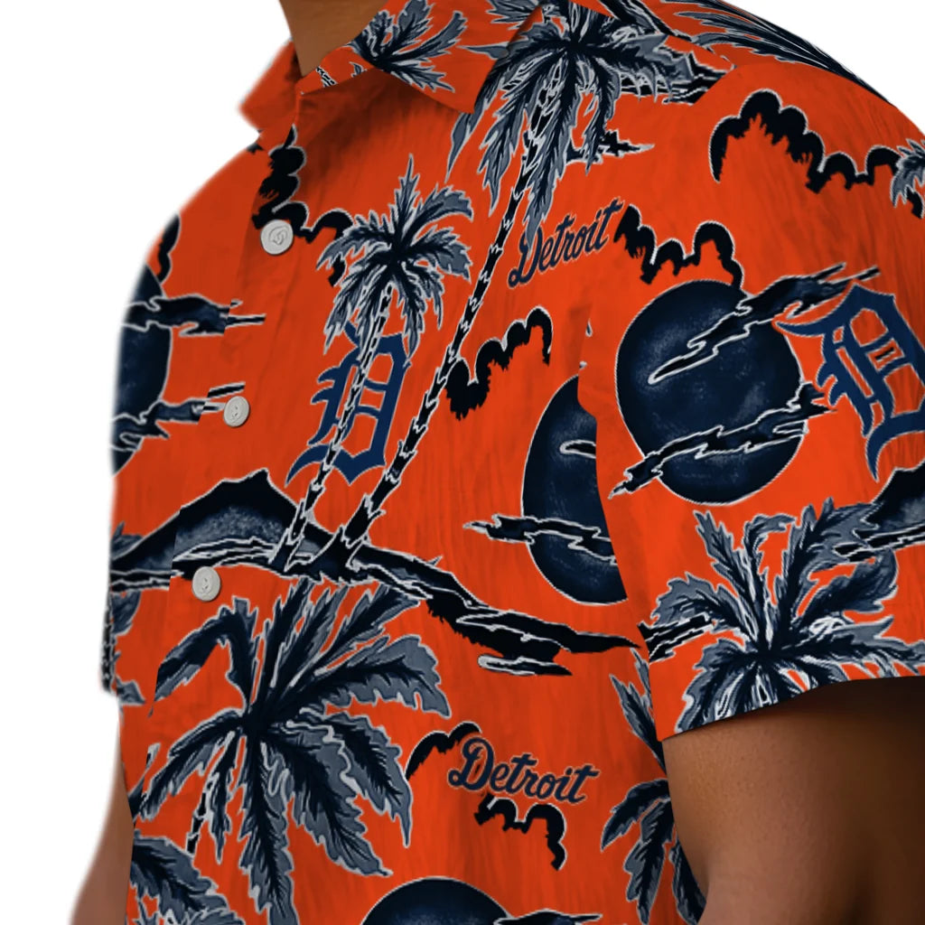 Detroit Tigers Hawaiian Shirt - Palm Sunset | Moonbestprint