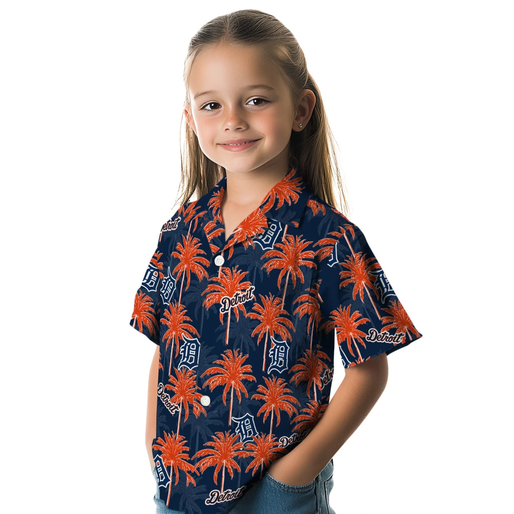 Detroit Tigers Hawaiian Shirt - Palm Tree Motif | Moonbestprint