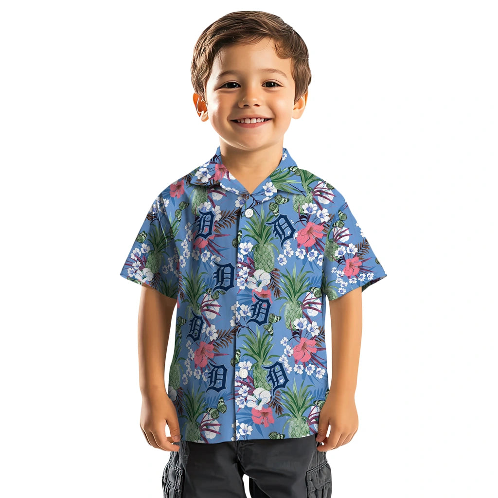 Detroit Tigers Hawaiian Shirt - Pineapple Bouquet | Moonbestprint