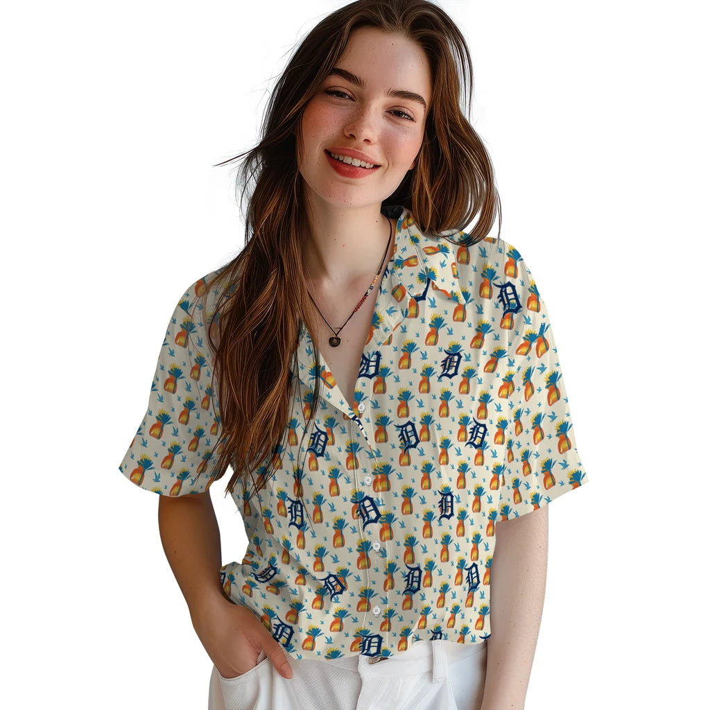 Detroit Tigers Hawaiian Shirt - Pineapple Delight | Moonbestprint