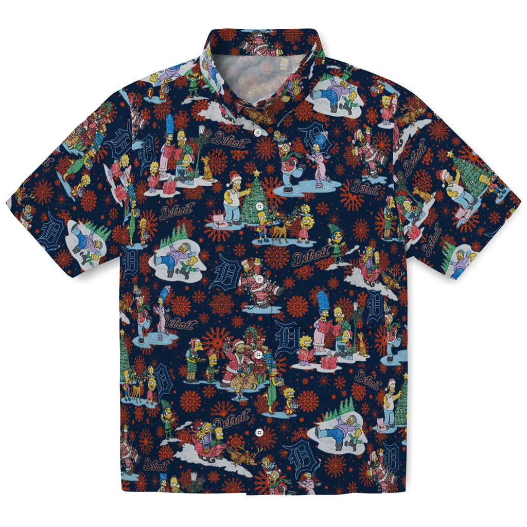 Detroit Tigers Hawaiian Shirt - Simpsons Christmas | Moonbestprint