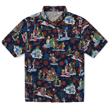 Detroit Tigers Hawaiian Shirt - Simpsons Christmas | Moonbestprint
