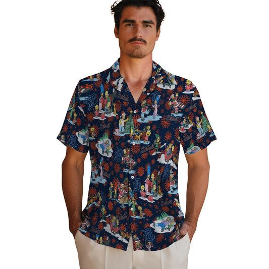 Detroit Tigers Hawaiian Shirt - Simpsons Christmas | Moonbestprint