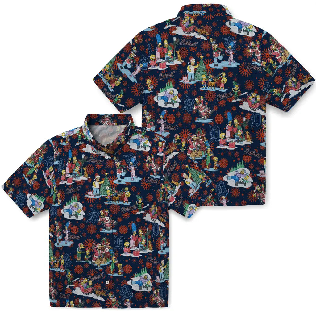Detroit Tigers Hawaiian Shirt - Simpsons Christmas | Moonbestprint