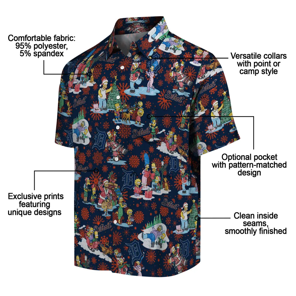 Detroit Tigers Hawaiian Shirt - Simpsons Christmas | Moonbestprint