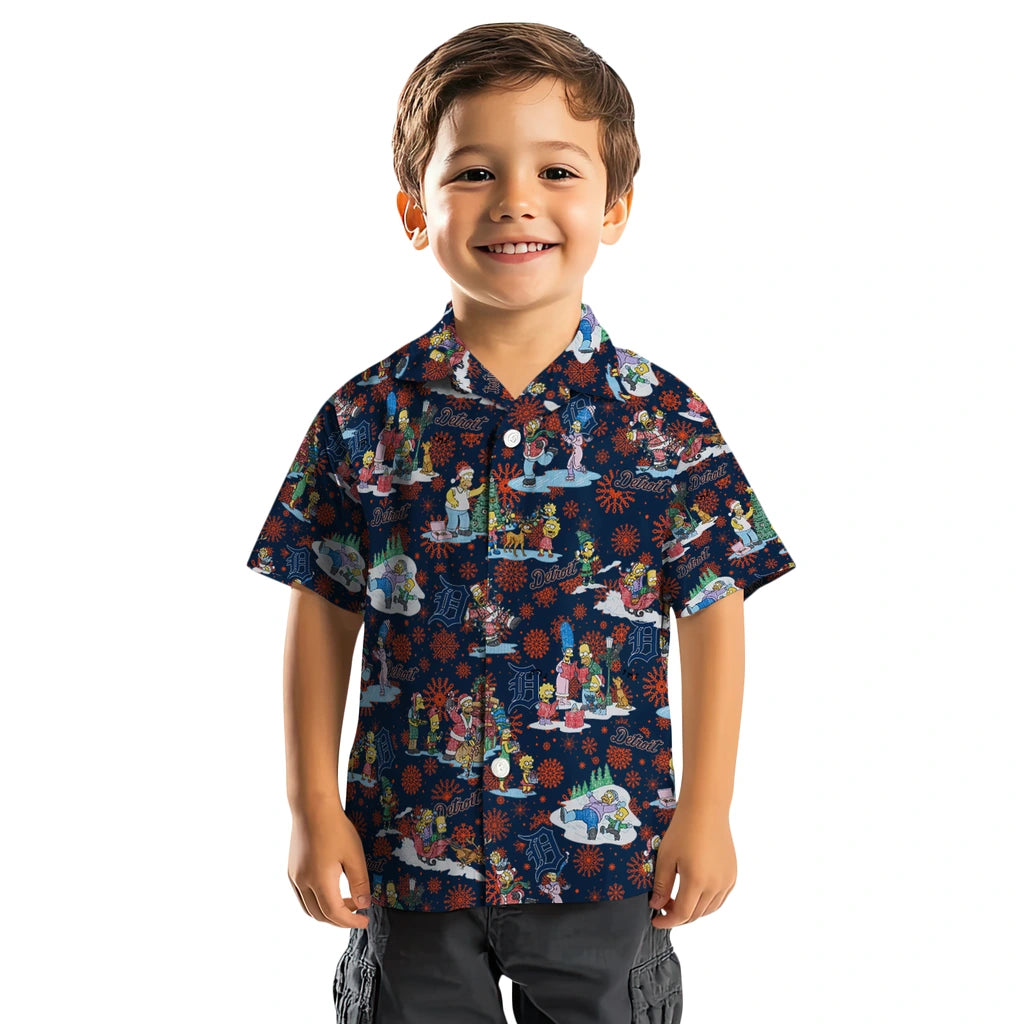 Detroit Tigers Hawaiian Shirt - Simpsons Christmas | Moonbestprint
