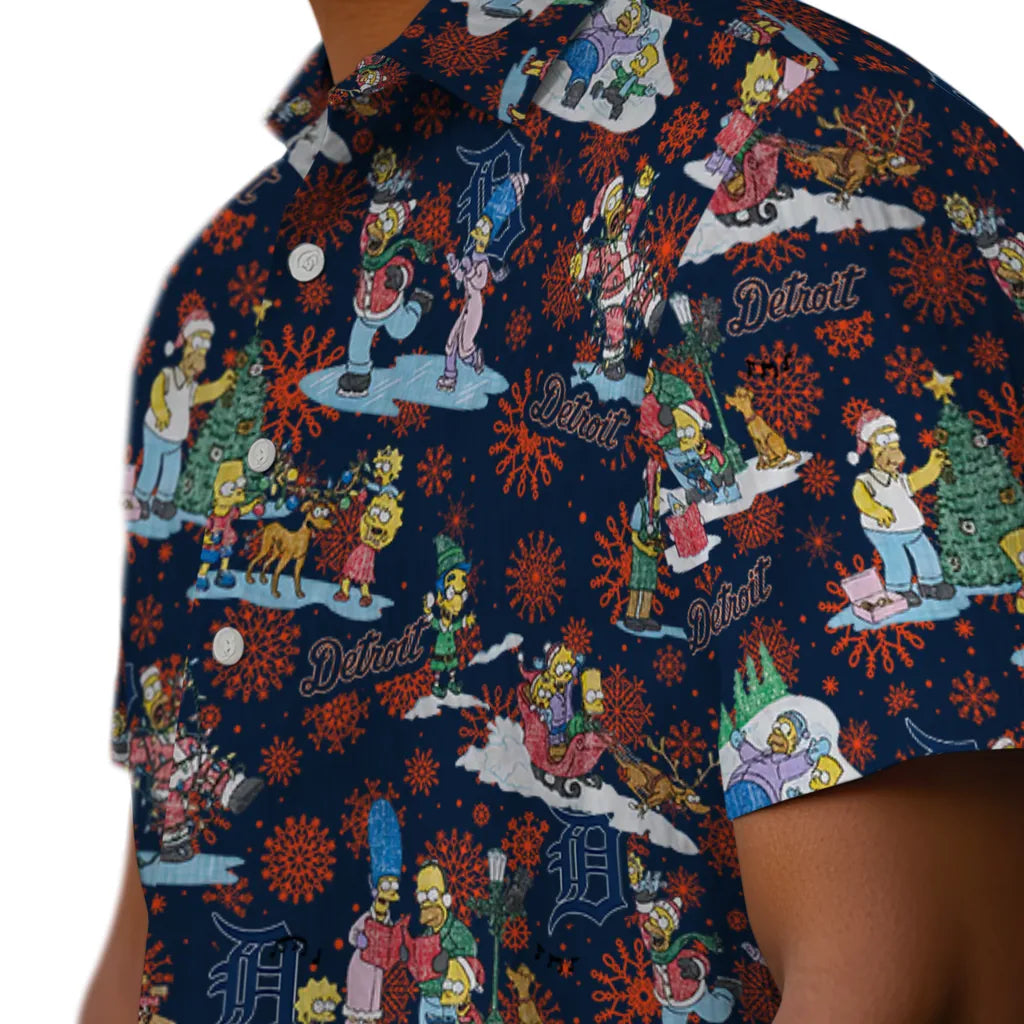Detroit Tigers Hawaiian Shirt - Simpsons Christmas | Moonbestprint