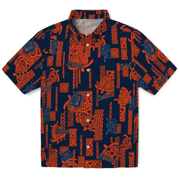 Detroit Tigers Hawaiian Shirt - Turtle Lines | Moonbestprint
