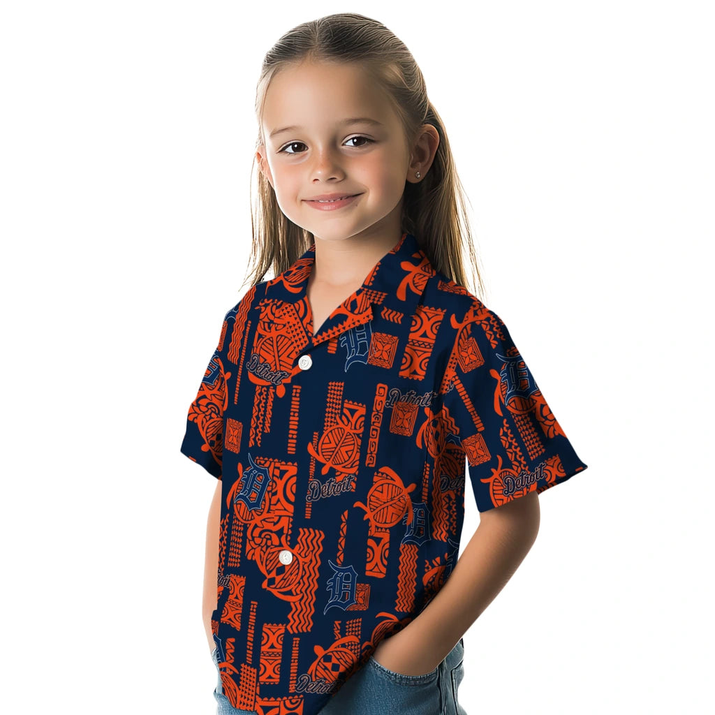 Detroit Tigers Hawaiian Shirt - Turtle Lines | Moonbestprint