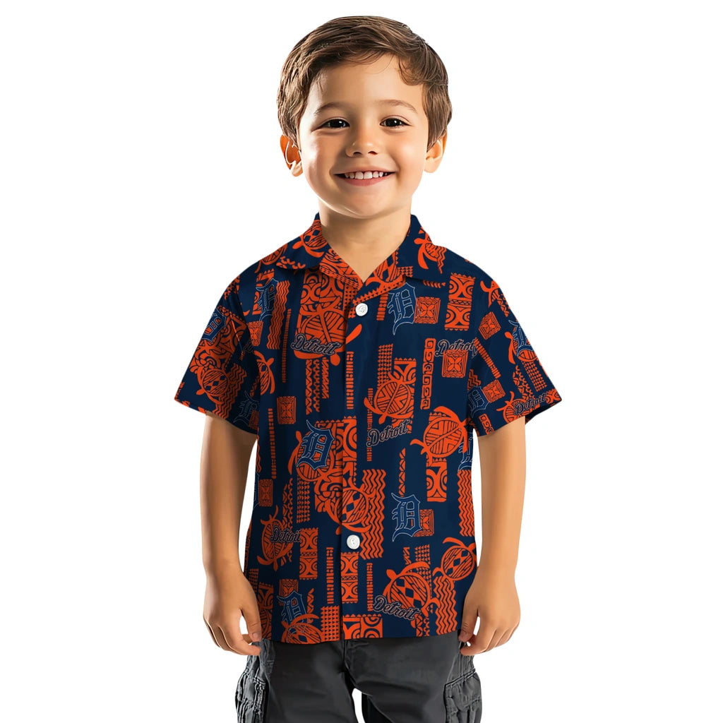 Detroit Tigers Hawaiian Shirt - Turtle Lines | Moonbestprint