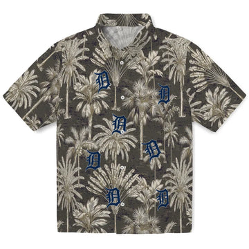 Detroit Tigers Hawaiian Shirt - Vintage Palm Tree | Moonbestprint