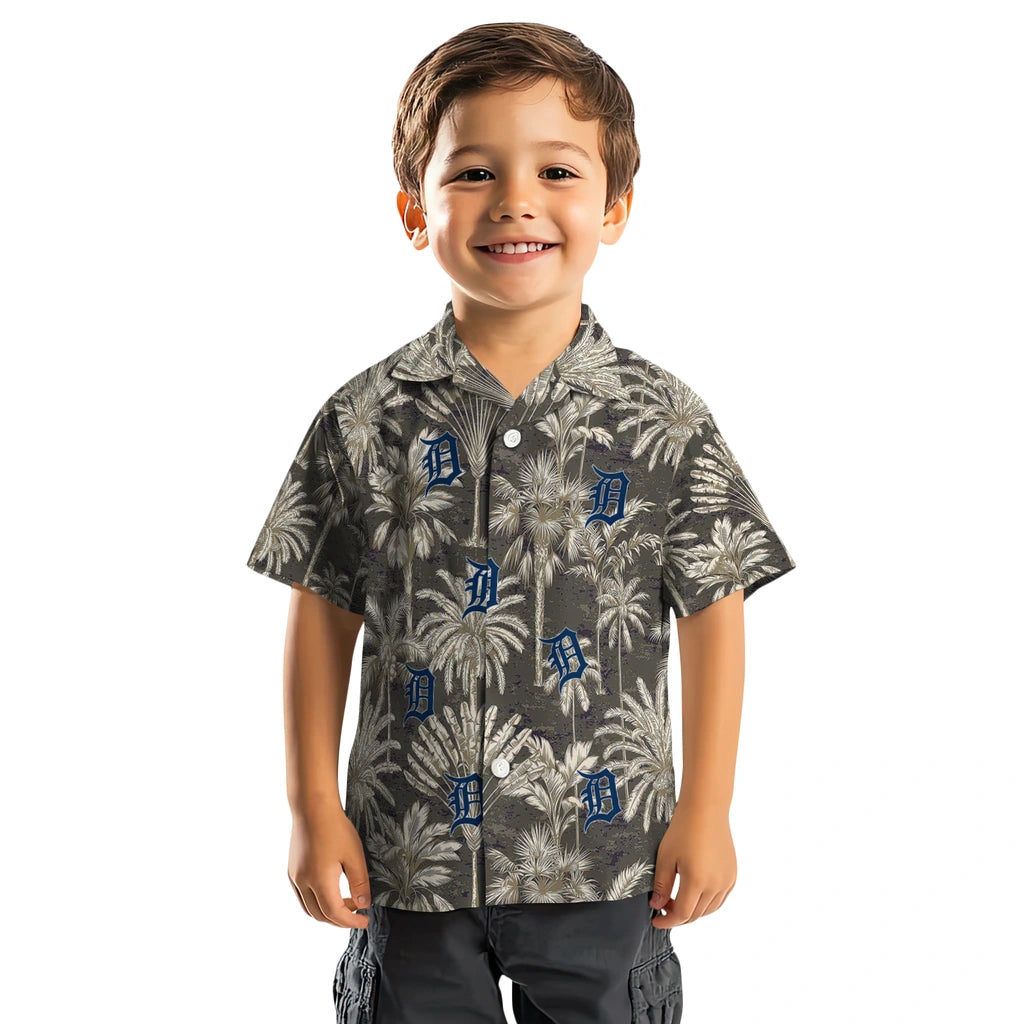 Detroit Tigers Hawaiian Shirt - Vintage Palm Tree | Moonbestprint