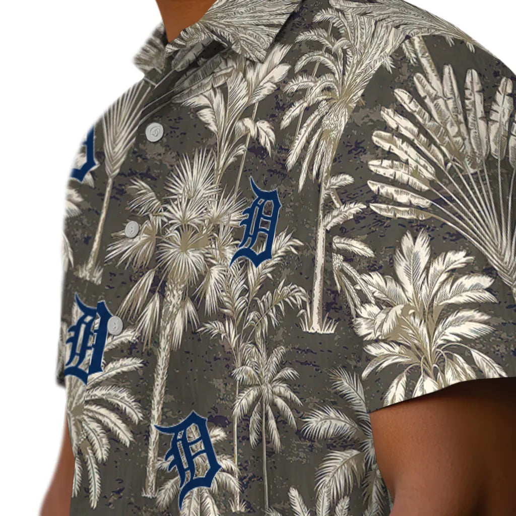 Detroit Tigers Hawaiian Shirt - Vintage Palm Tree | Moonbestprint