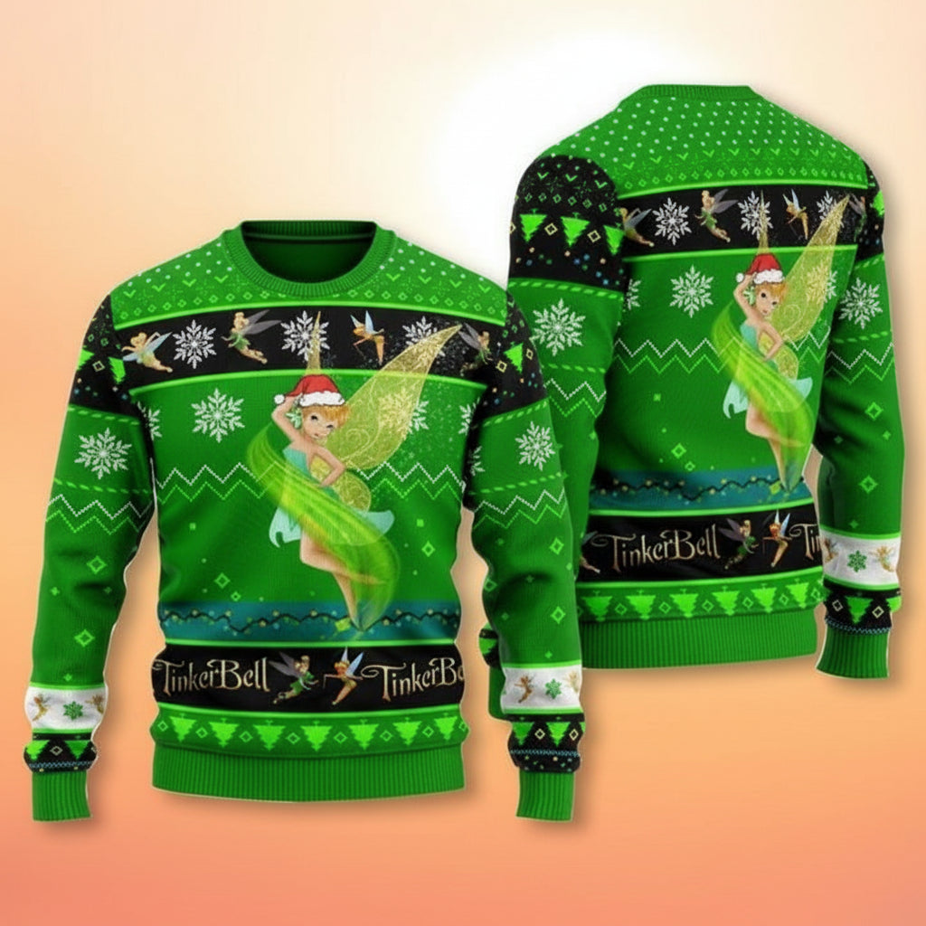 Disney Tinkerbell Tinker Bell Fairy Tinker Bell Light 3d Ugly Christmas Sweater ? Usalast