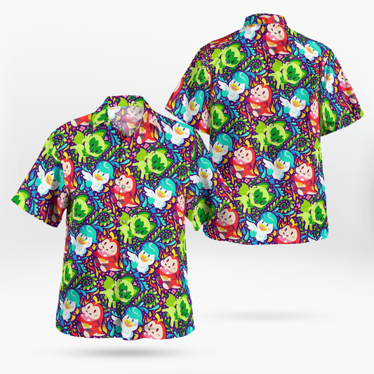 PKM Scalet & Violet Hawaiian Shirt - Moonbestprint