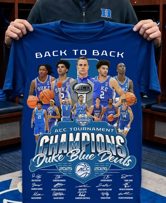 Duke Blue Devils Basketball ACC Tournament Champions 2026 Shirt, March Madness Duke Fan Gift | OU15 Moonbestprint