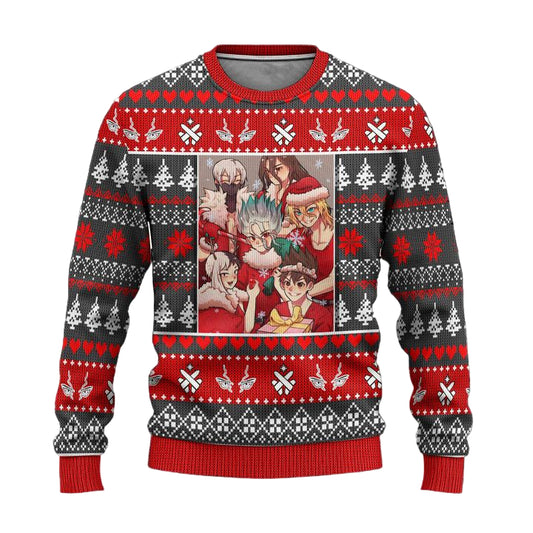 Dr Stone Anime Ugly Christmas Sweater Custom Xmas Gift ? Usalast