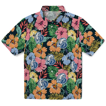 Drake Bulldogs Hawaiian Shirt - Brilliant Hibiscus Garden | Moonbestprint