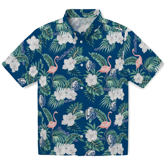 Drake Bulldogs Hawaiian Shirt - Flamingo and Hibiscus | Moonbestprint