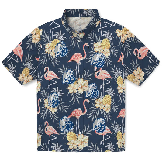 Drake Bulldogs Hawaiian Shirt - Flamingo Hibiscus | Moonbestprint