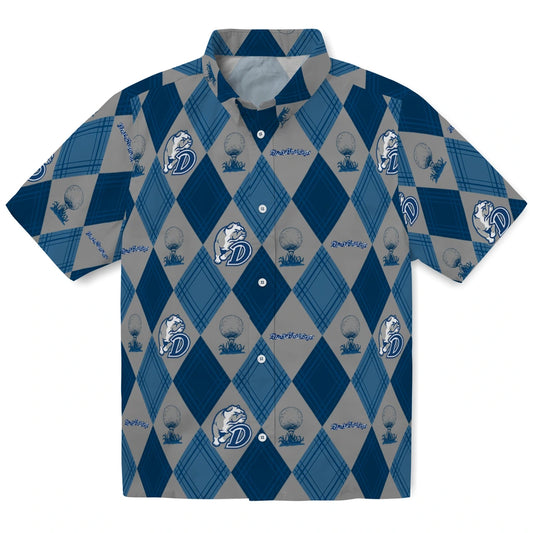 Drake Bulldogs Hawaiian Shirt - Golfing Plaid | Moonbestprint