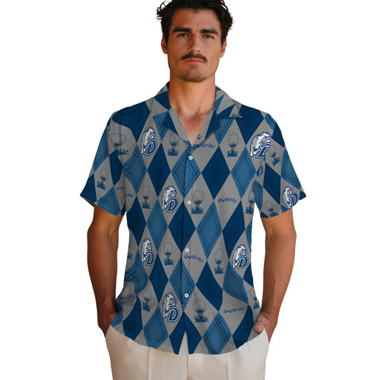 Drake Bulldogs Hawaiian Shirt - Golfing Plaid | Moonbestprint