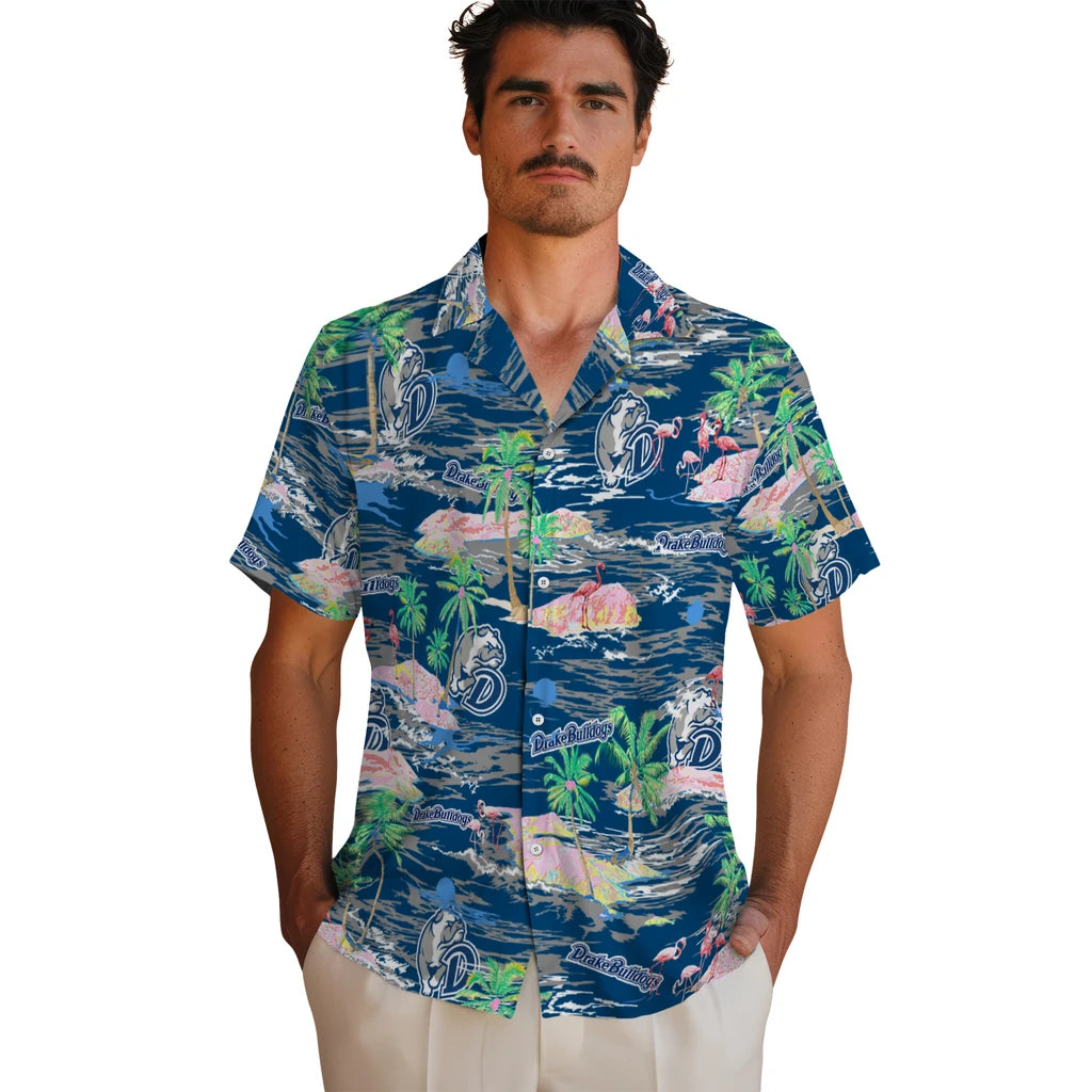 Drake Bulldogs Hawaiian Shirt - Hawaii Island | Moonbestprint
