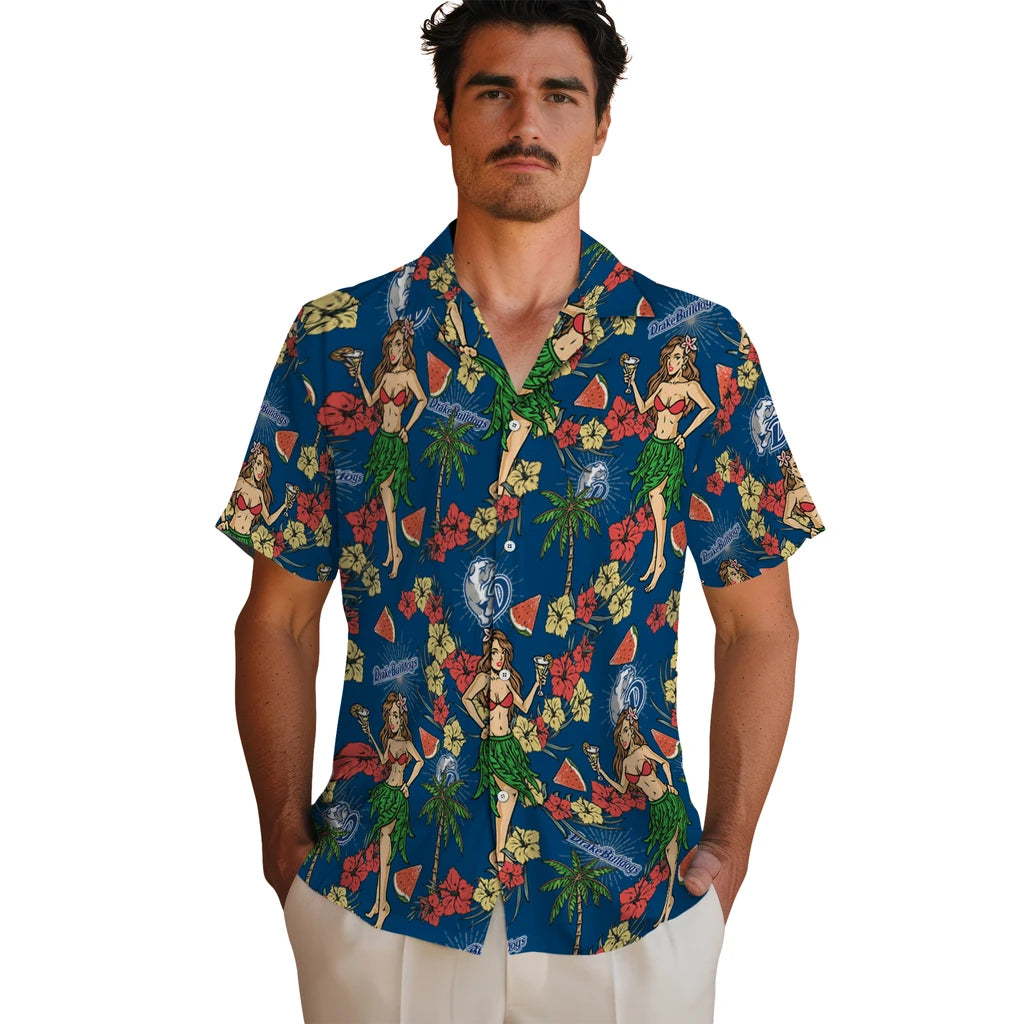 Drake Bulldogs Hawaiian Shirt - Hawaiian Girls Design | Moonbestprint