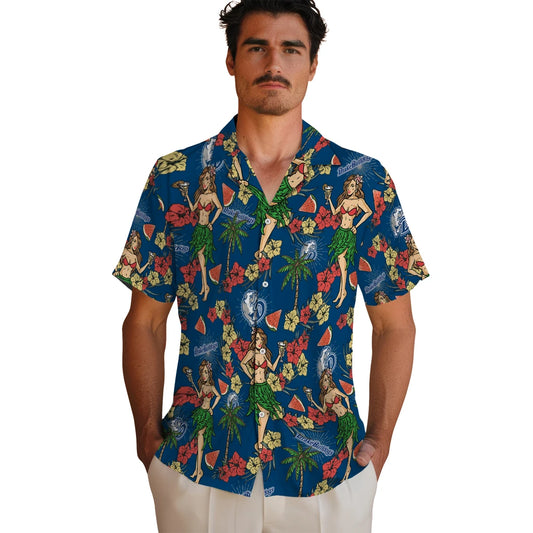 Drake Bulldogs Hawaiian Shirt - Hawaiian Girls Design | Moonbestprint