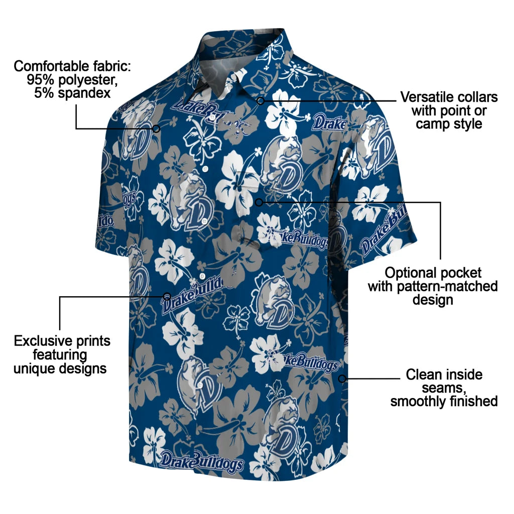 Drake Bulldogs Hibiscus Bloom Hawaiian Shirt – Moonbestprint