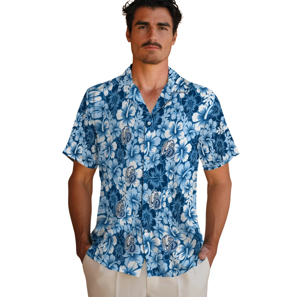 Drake Bulldogs Hawaiian Shirt - Hibiscus Blooms | Moonbestprint