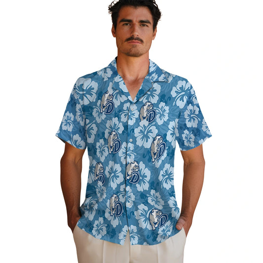 Drake Bulldogs Hawaiian Shirt - Hibiscus Cluster | Moonbestprint