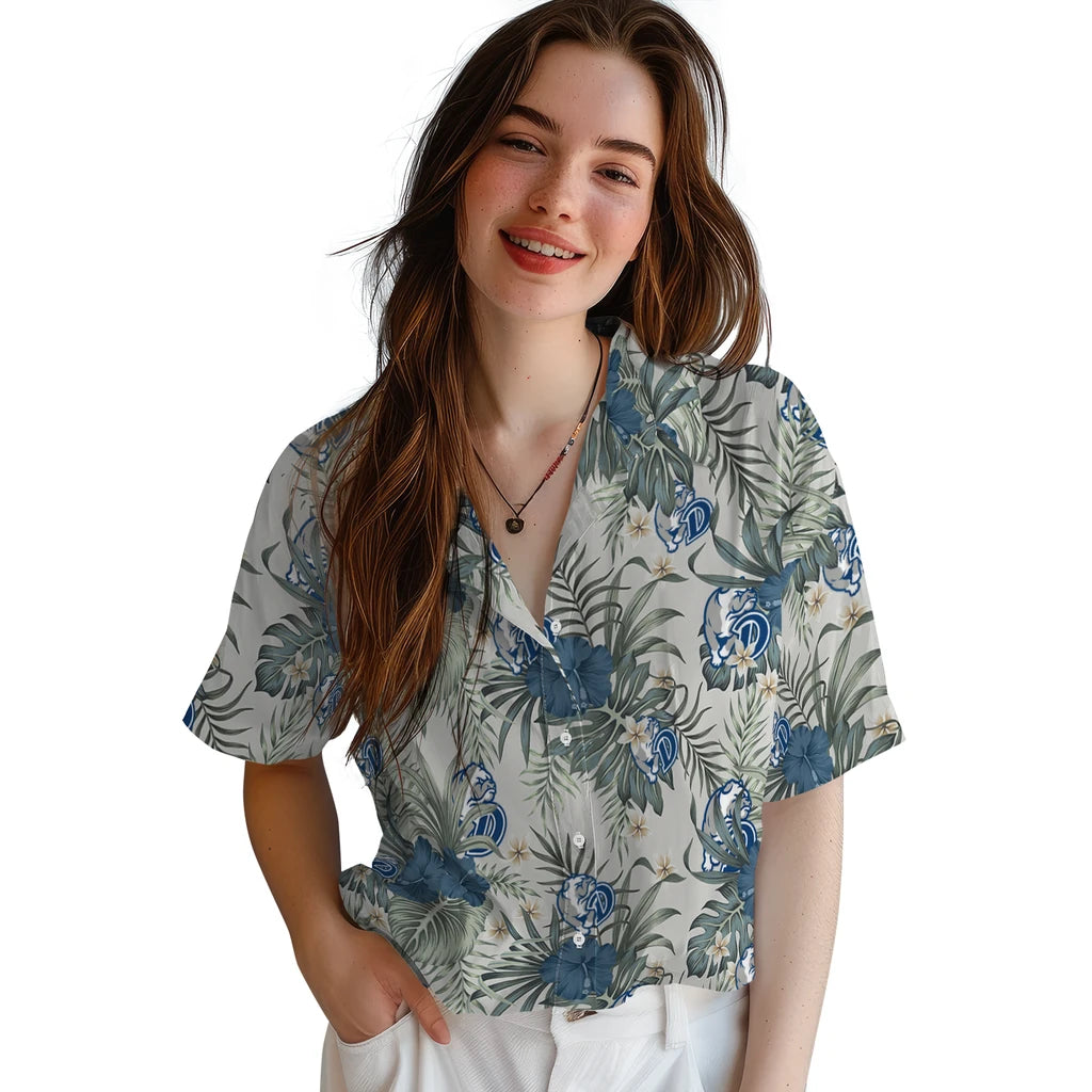 Drake Bulldogs Hawaiian Shirt - Hibiscus Designs | Moonbestprint