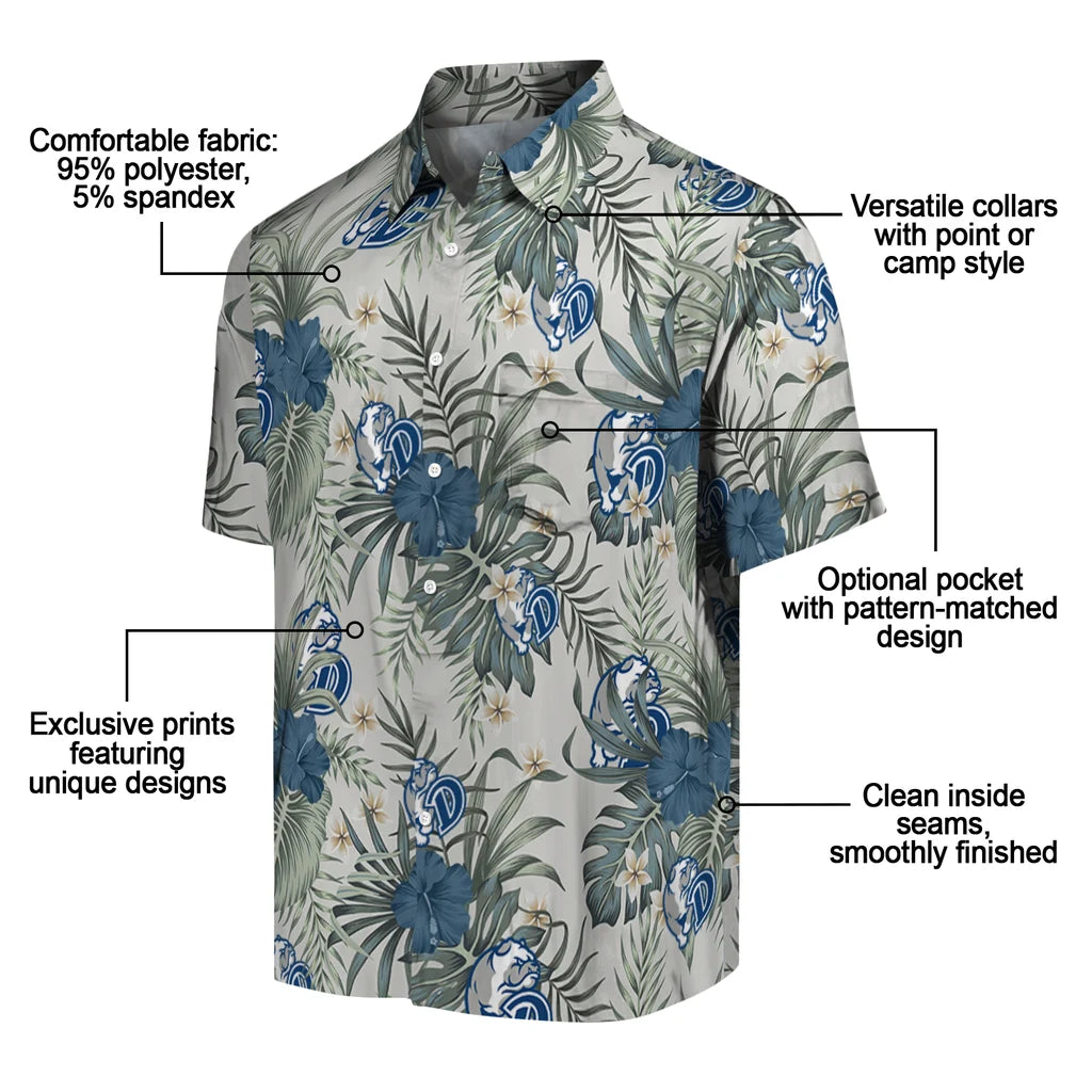 Drake Bulldogs Hawaiian Shirt - Hibiscus Designs | Moonbestprint
