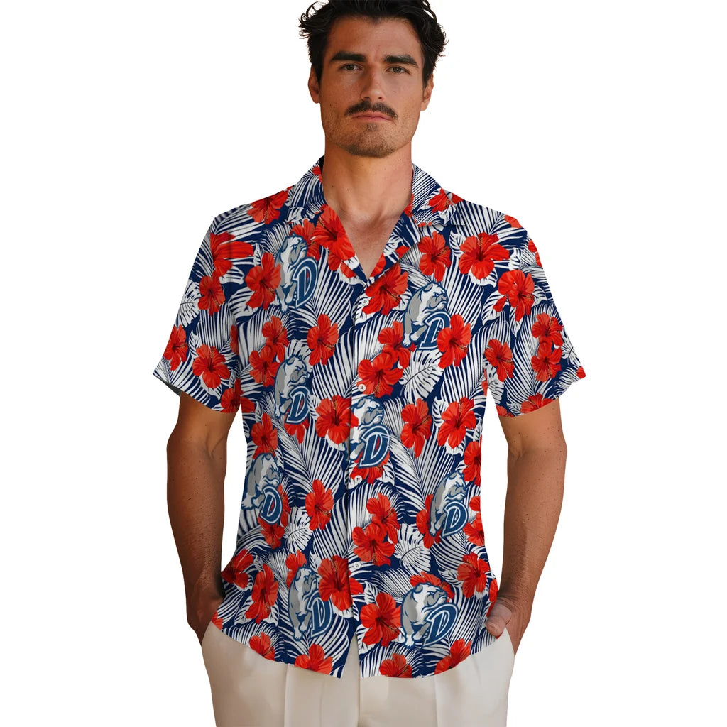 Drake Bulldogs Hawaiian Shirt - Hibiscus Fiesta | Moonbestprint