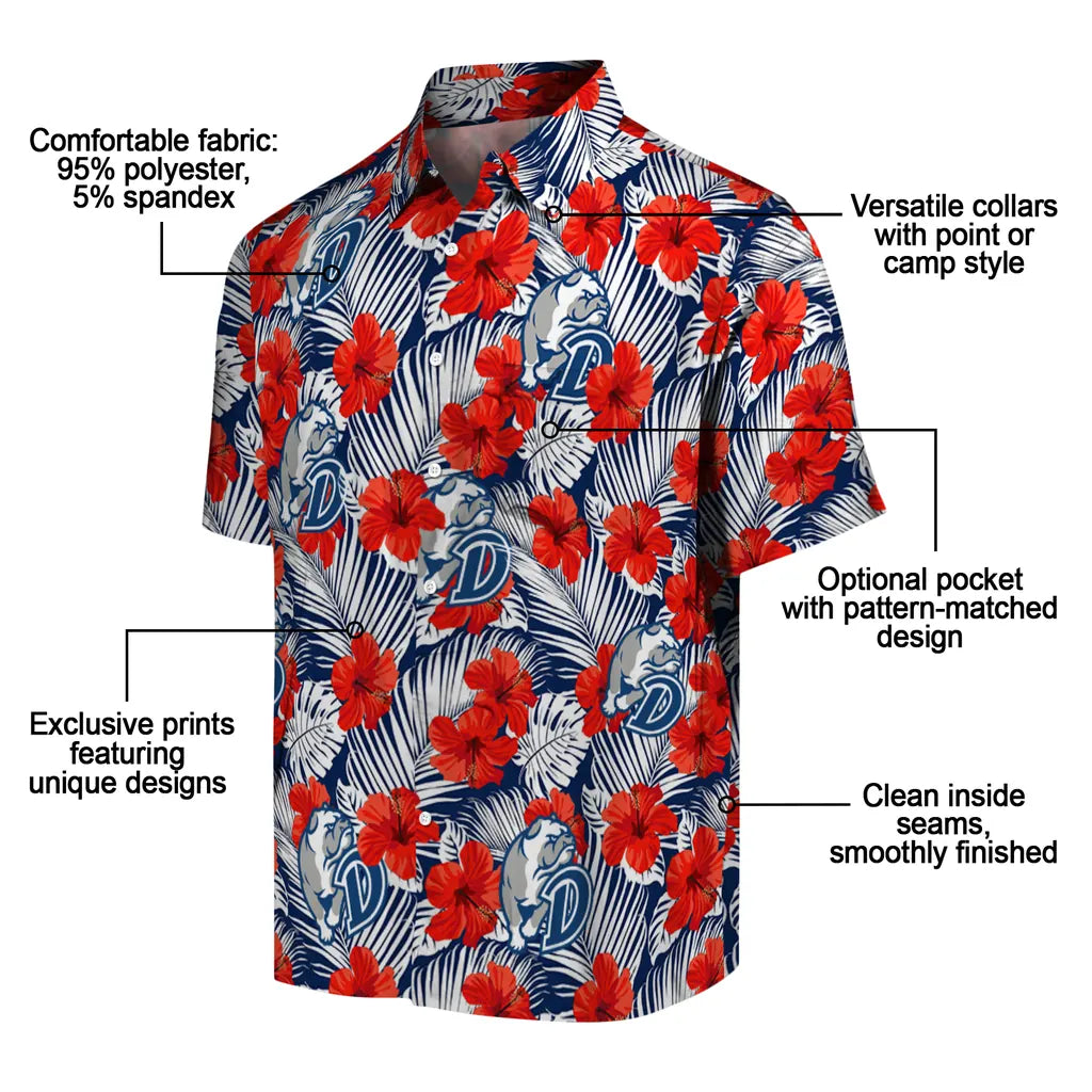 Drake Bulldogs Hawaiian Shirt - Hibiscus Fiesta | Moonbestprint