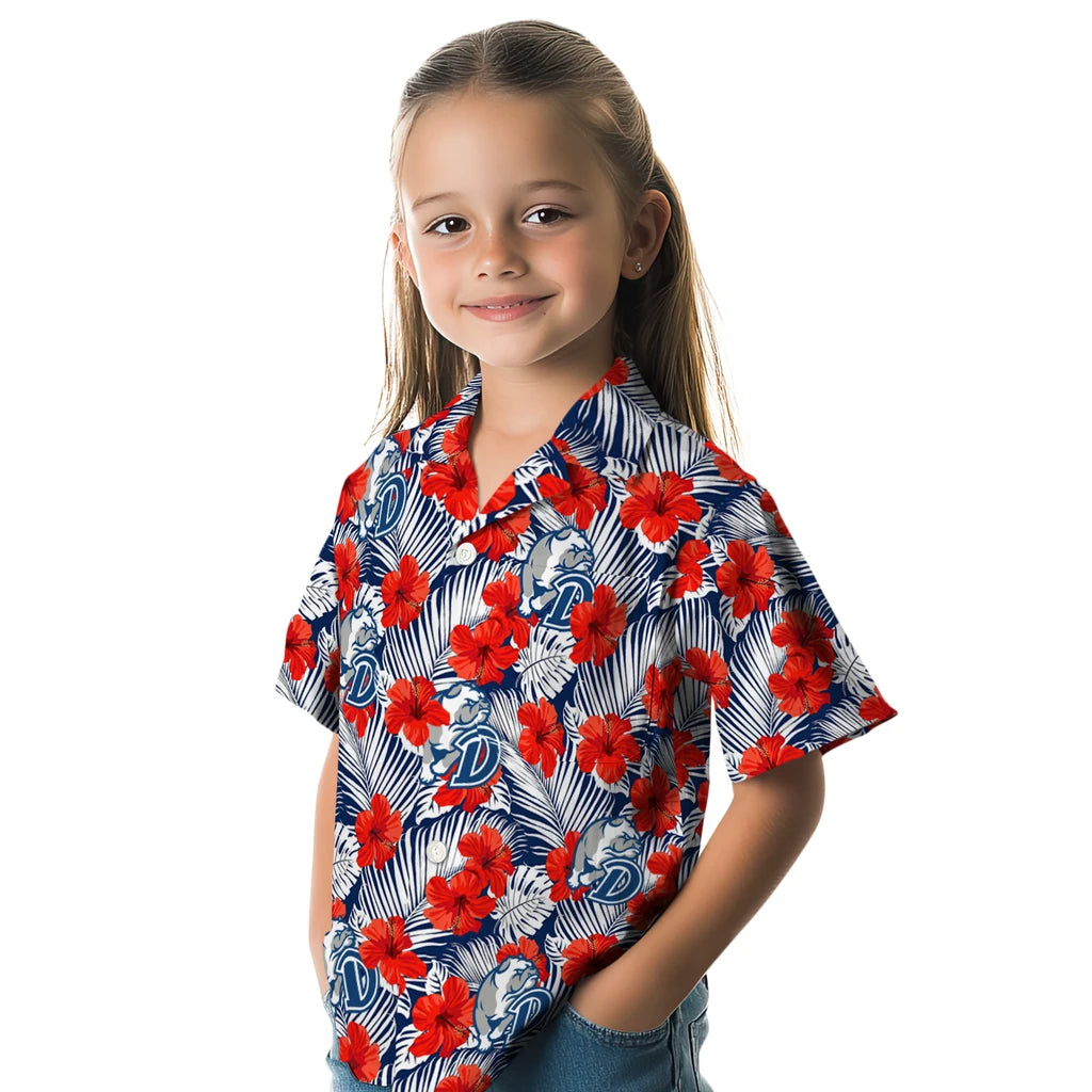Drake Bulldogs Hawaiian Shirt - Hibiscus Fiesta | Moonbestprint