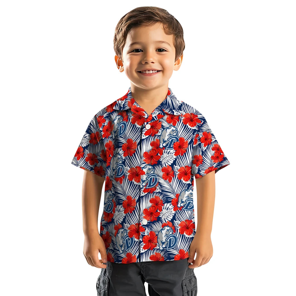 Drake Bulldogs Hawaiian Shirt - Hibiscus Fiesta | Moonbestprint