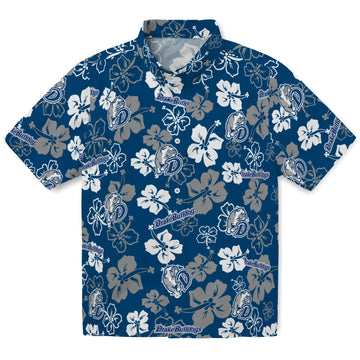 Drake Bulldogs Hawaiian Shirt - Hibiscus Flower Design | Moonbestprint