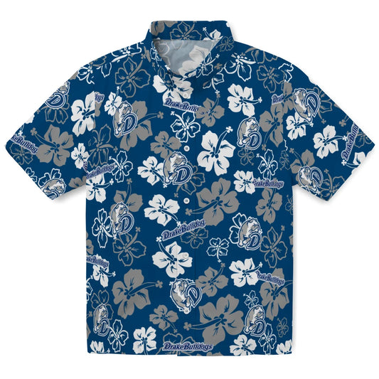 Drake Bulldogs Hawaiian Shirt - Hibiscus Flower Design | Moonbestprint