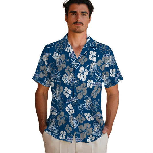 Drake Bulldogs Hawaiian Shirt - Hibiscus Flower Design | Moonbestprint