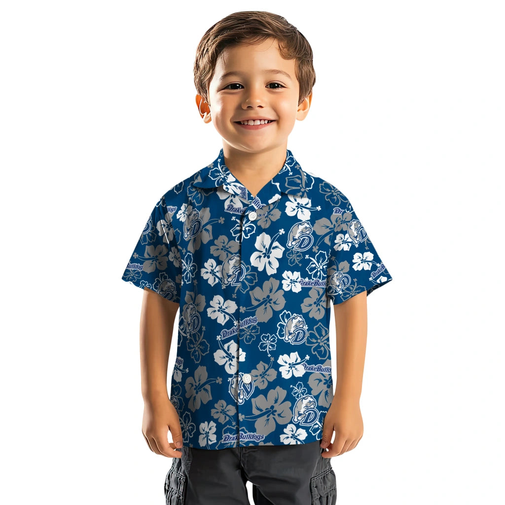 Drake Bulldogs Hawaiian Shirt - Hibiscus Flower Design | Moonbestprint