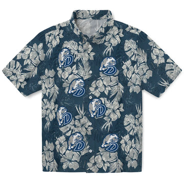 Drake Bulldogs Hawaiian Shirt - Hibiscus Flowers | Moonbestprint