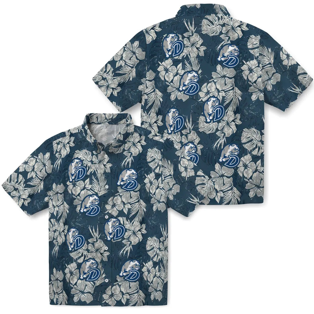 Drake Bulldogs Hawaiian Shirt - Hibiscus Flowers | Moonbestprint