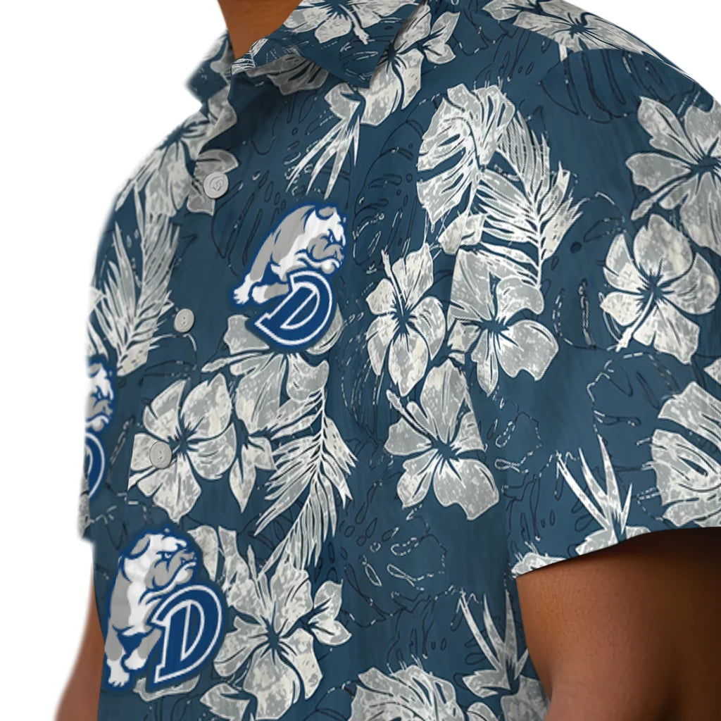 Drake Bulldogs Hawaiian Shirt - Hibiscus Flowers | Moonbestprint