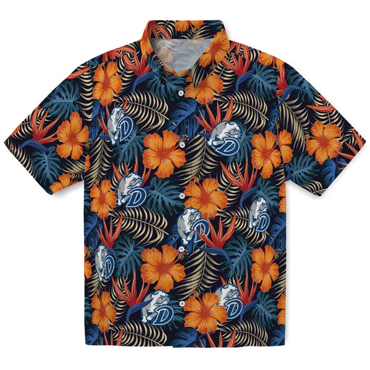 Drake Bulldogs Hawaiian Shirt - Hibiscus Foliage | Moonbestprint