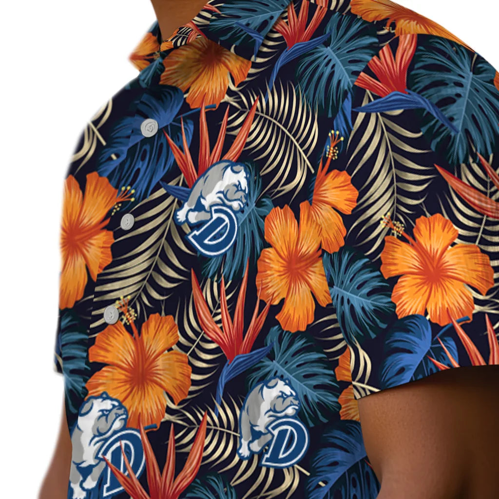 Drake Bulldogs Hawaiian Shirt - Hibiscus Foliage | Moonbestprint
