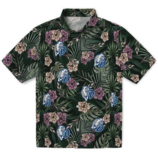 Drake Bulldogs Hawaiian Shirt - Hibiscus Leaves Pattern | Moonbestprint