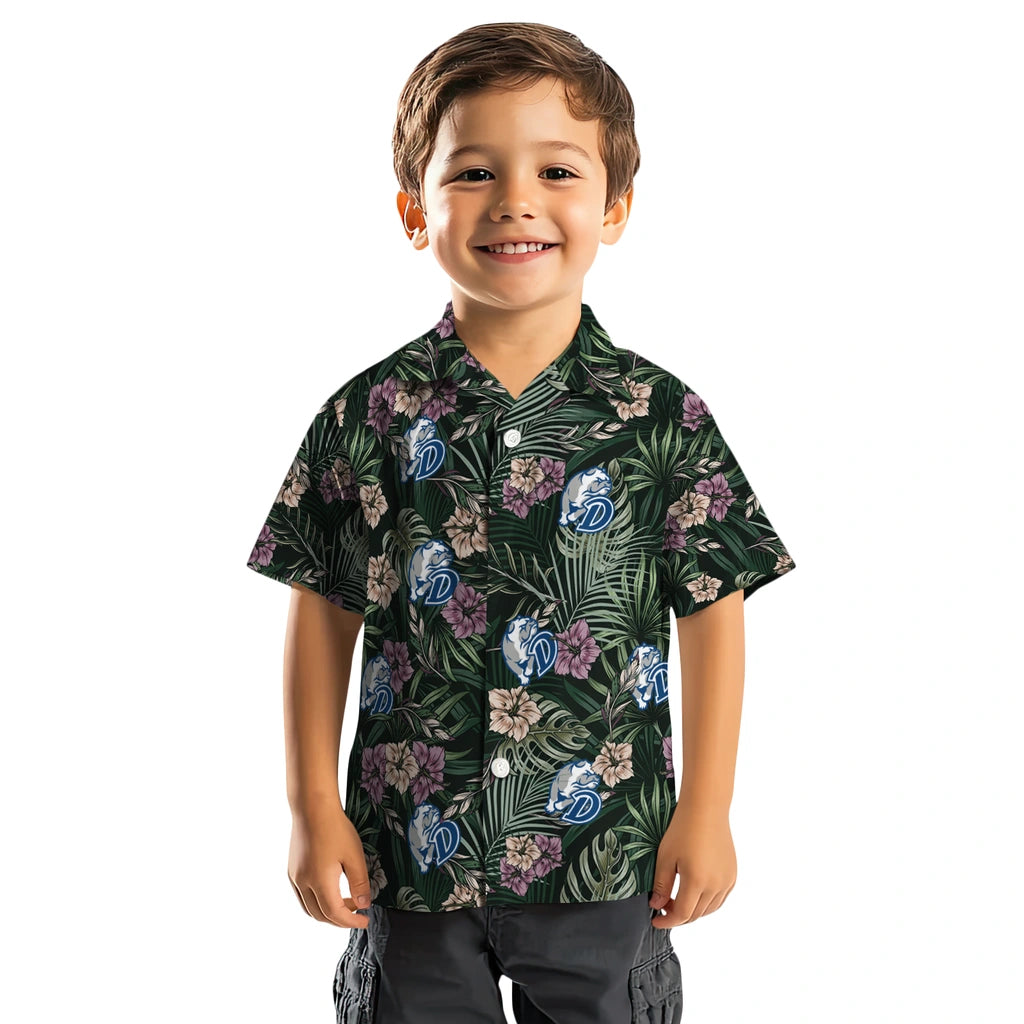 Drake Bulldogs Hawaiian Shirt - Hibiscus Leaves Pattern | Moonbestprint