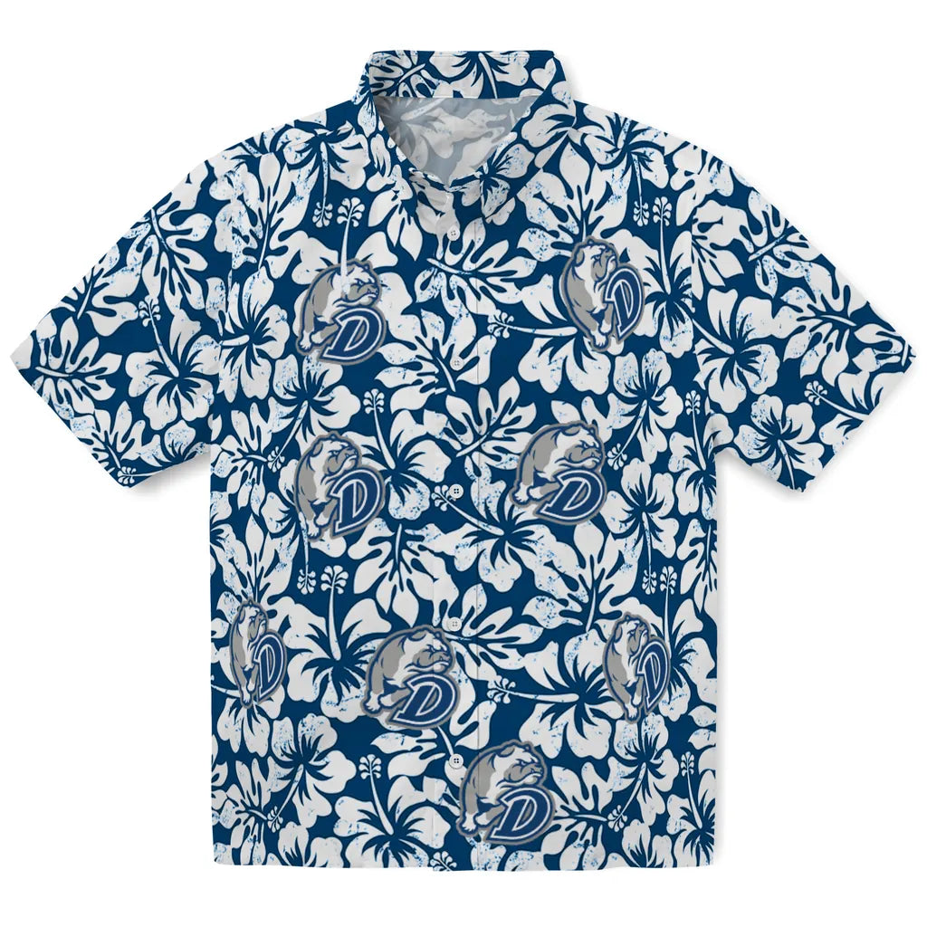 Drake Bulldogs Hawaiian Shirt - Hibiscus Motif | Moonbestprint